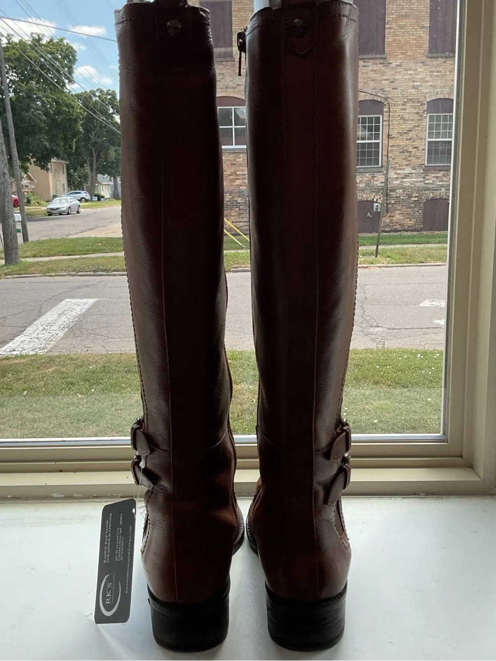 Over-the-Knee Leather Boots in Cognac Brown